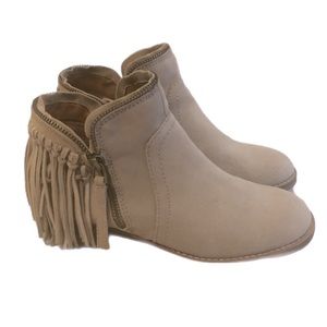 Dolce Vita Beige Suede Zip Up Booties